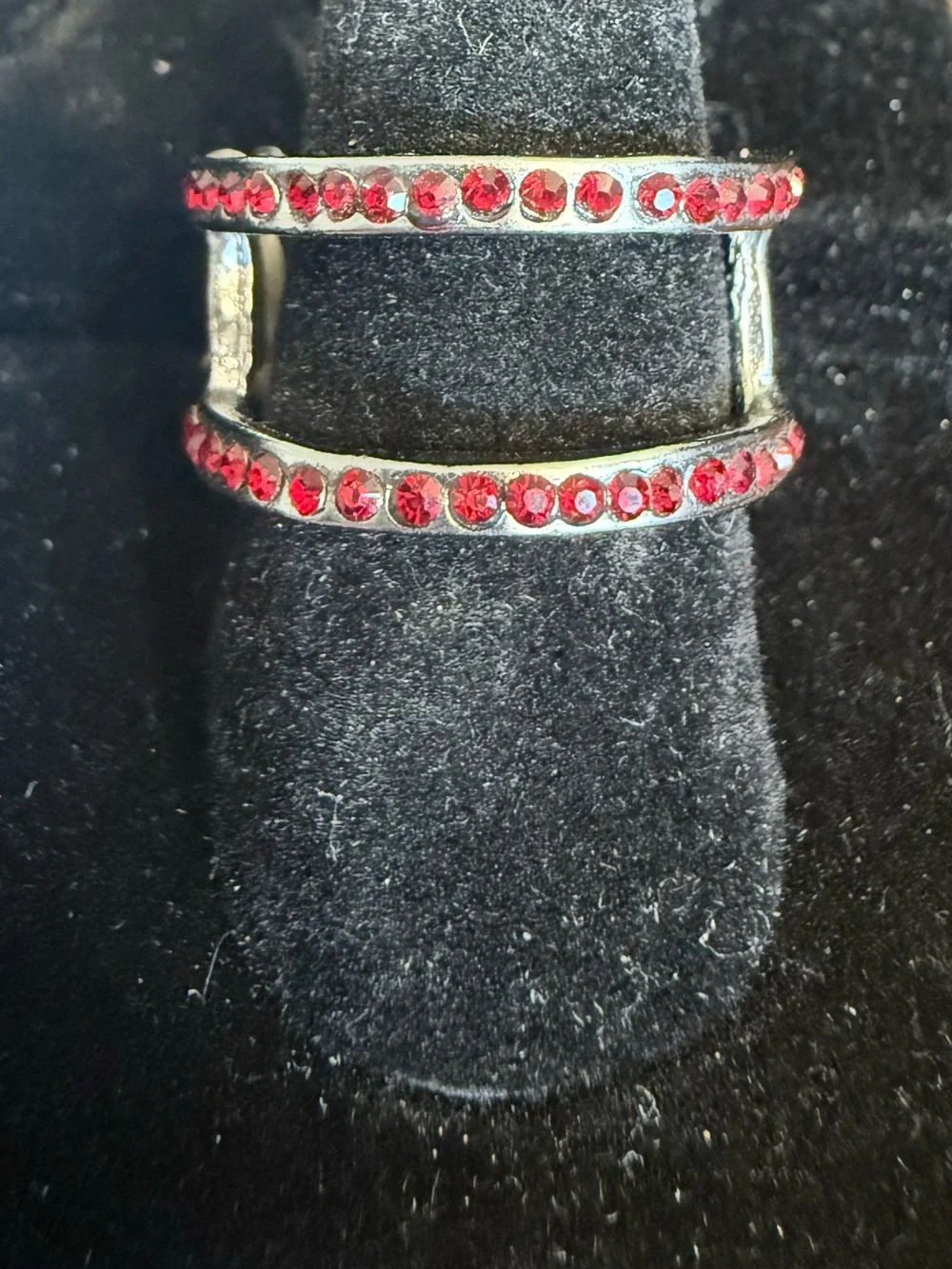 paparazzi Red Double-Band Crystal Ring